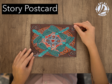 'Sister Dreaming' Aboriginal Art A6 Story PostCard Single by Mirree